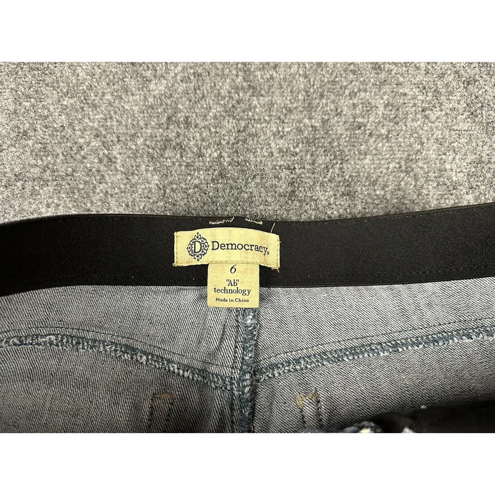 Democracy Ab Technology Jeans Women's Sz 6 Blue Raw Hem Frayed Cropped 30X25 - Picture 10 of 15